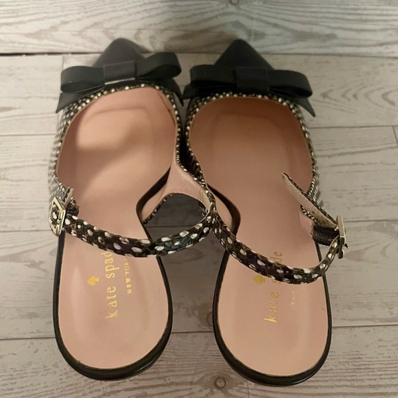 Kate Spade New York Black and White Bow Slingback Heels Size 7.5 B - Picture 8 of 11
